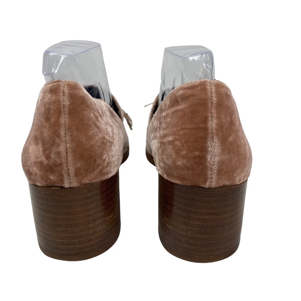 Rebecca Minkoff Edie Tacones Rubor Gamuza Terciopelo Mocasín Borla Bomba 7 1/2 M 5182134 Foto 4 de 4