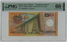 PMG 66 Papua New Guinea 2000 Commemorative Polymer Banknote 50 Kina