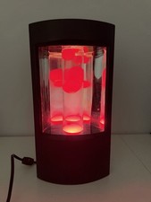 Rinco Mirrored 1990s Rare Vintage Retro Lava Lamp Black Base with Red wax