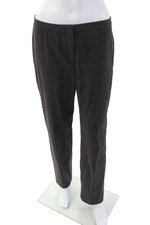 Escada Womens Zipper Fly Mid Rise Straight Leg Pants Brown Cotton Size FR 36