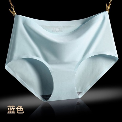 Women Seamless Underwear Mid-Rise Sexy Large Size Panties Ice Silk One-Piece - Picture 20 of 22