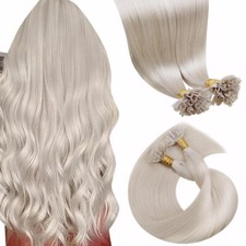 Pre Bonded Keratin Nail U Tip Human Hair Extensions Ice Blonde Thick Bundle 1g/s