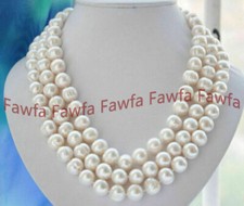 Fine Natural 10-11mm White South sea Freshwater Cultured Pearl Long Necklace 72  