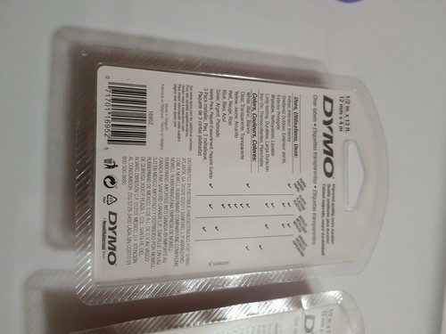 2xDymo Clear LetraTag Labels Refill 1/2" x 13' / 12mm x 4m NEW Sealed Authentic - Picture 4 of 5