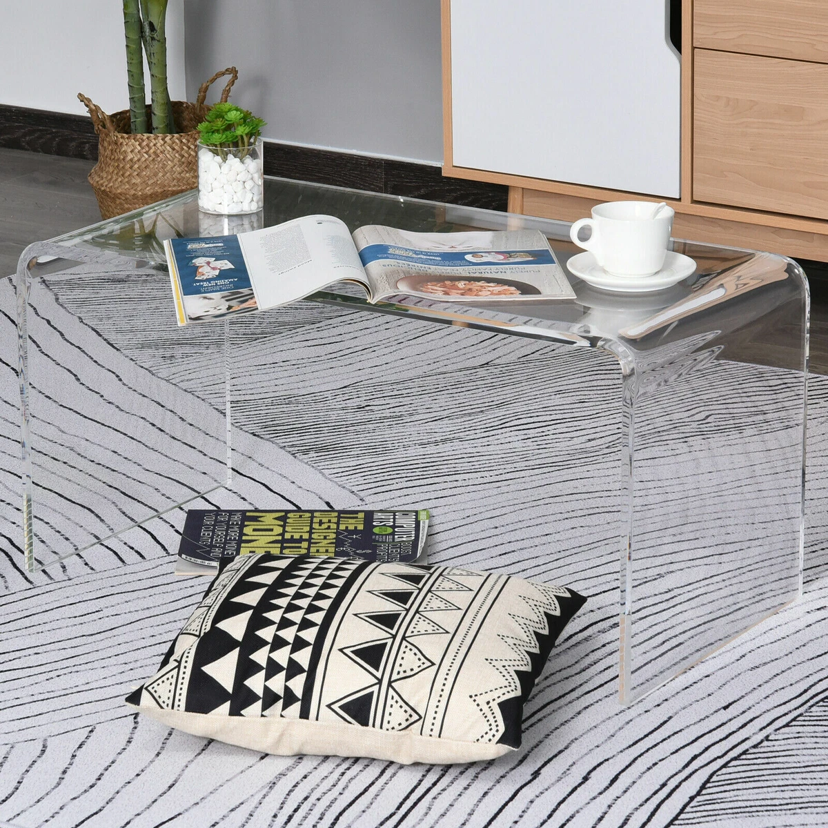 Glass waterfall 2024 coffee table