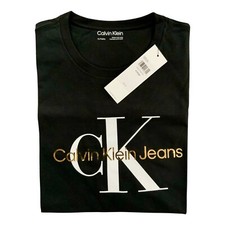 Image of NWT CALVIN KLEIN MSRP $54.99 MENS BLACK CREW NECK SHORT SLEEVE T-SHIRT SIZE M XL