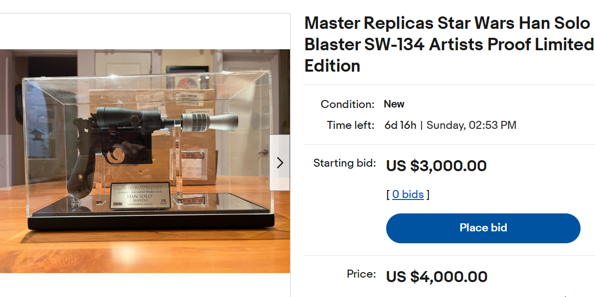 1 Replica Star Wars Han Solo Blaster SW-134 Prop has metal look