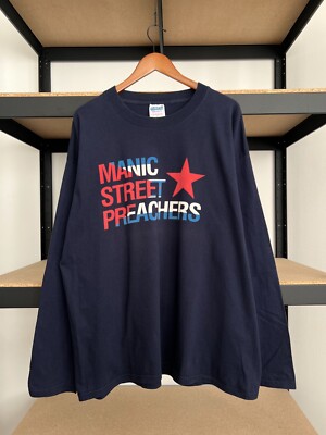 Vintage 90s Manic Street Preachers Navy Long Sleeve T-shirt Sz XL