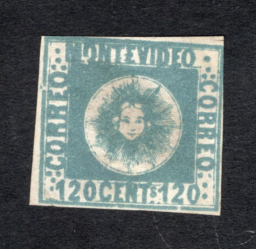 Uruguay 1858 stamp Mi#5b Forgery MH CV=660$