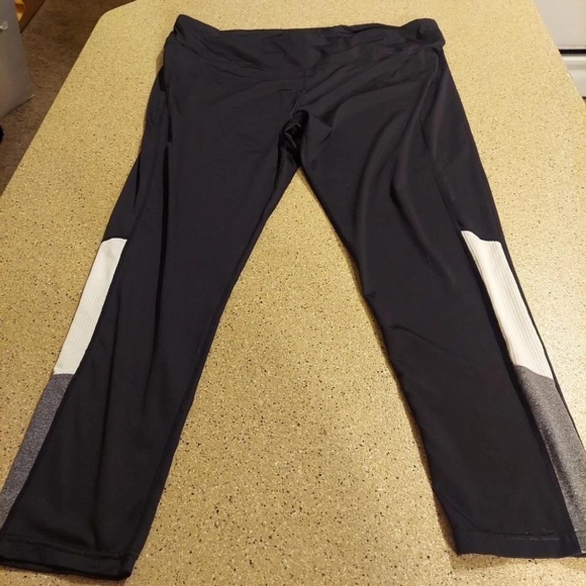 Zone pro leggings 3x plus black athletic pants gym stretchy stripe high  waist