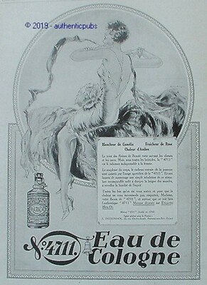REKLAME WASSER 4711 AUS KÖLN CAMELIA BLANCHEUR ROSE VON 1928 AD 