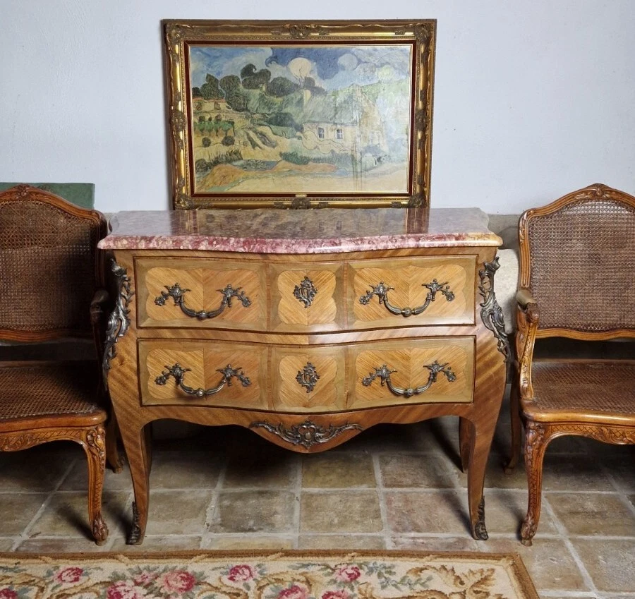 Antique French Bombe Chest of Drawers Louis XV Style eBay
