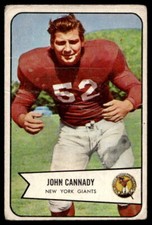 1954 Bowman #19 John Cannady New York Giants Low Grade crease