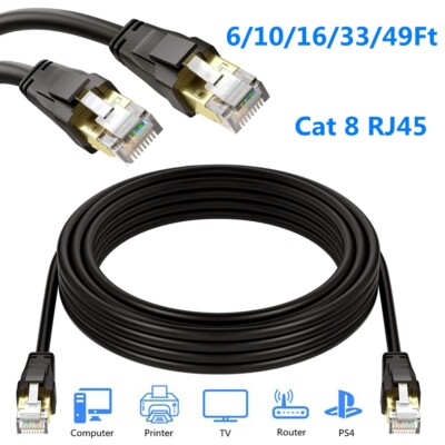 Câble Plat Ugreen Câble Ethernet UGREEN Cat 8 Plat 1M - 40Gbps 2000MHz Nylon Tressé Câble Rj45 Ps5