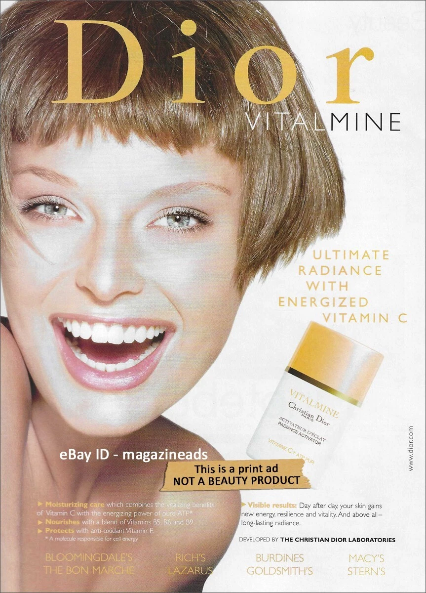 Vintage DIOR Beauté 1 Page IMPRIMÉ AD 1999 JULIET LANCELOT joli sourire
