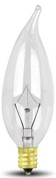 (5 LOT) Feit 15W 130V/120V Double Life CA8 Petite Clear Flame-Tip Chandelier  - Image 2 of 2