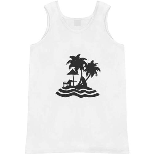 'Palm Trees & Lounger' Adult Vest / Tank Top (AV037755) - Picture 1 of 10
