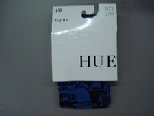 NWT Hue Women's Graffiti Control Top Tights Size S/M Cobalt #996K