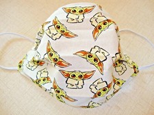 FACE MASK - ADULT - "BABY YODA" - NEW - REVERSIBLE - HOMEMADE