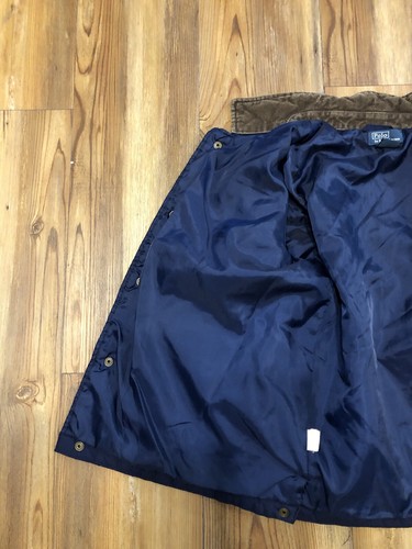 Vintage Polo Ralph Lauren Boys Quilted Jacket Size 7 Corduroy Collar Trip Blue - Picture 13 of 21