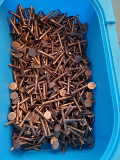 1" Shank Solid Copper Roofing Nails 4lbs (Estimated 800 ...