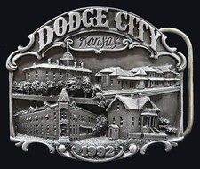 Dodge City Kansas 1992 Vintage Belt Buckle