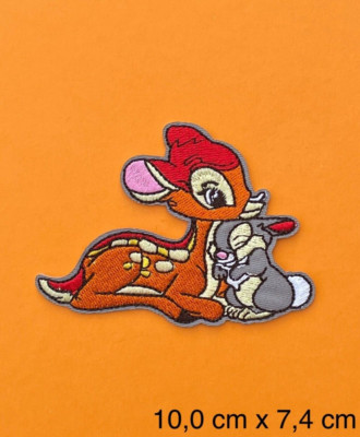 Bügelbild, Patch, Aufnäher, Aufbügler für BAMBI*MIT KLOPFER* Fans/REH/HASE/KITZ