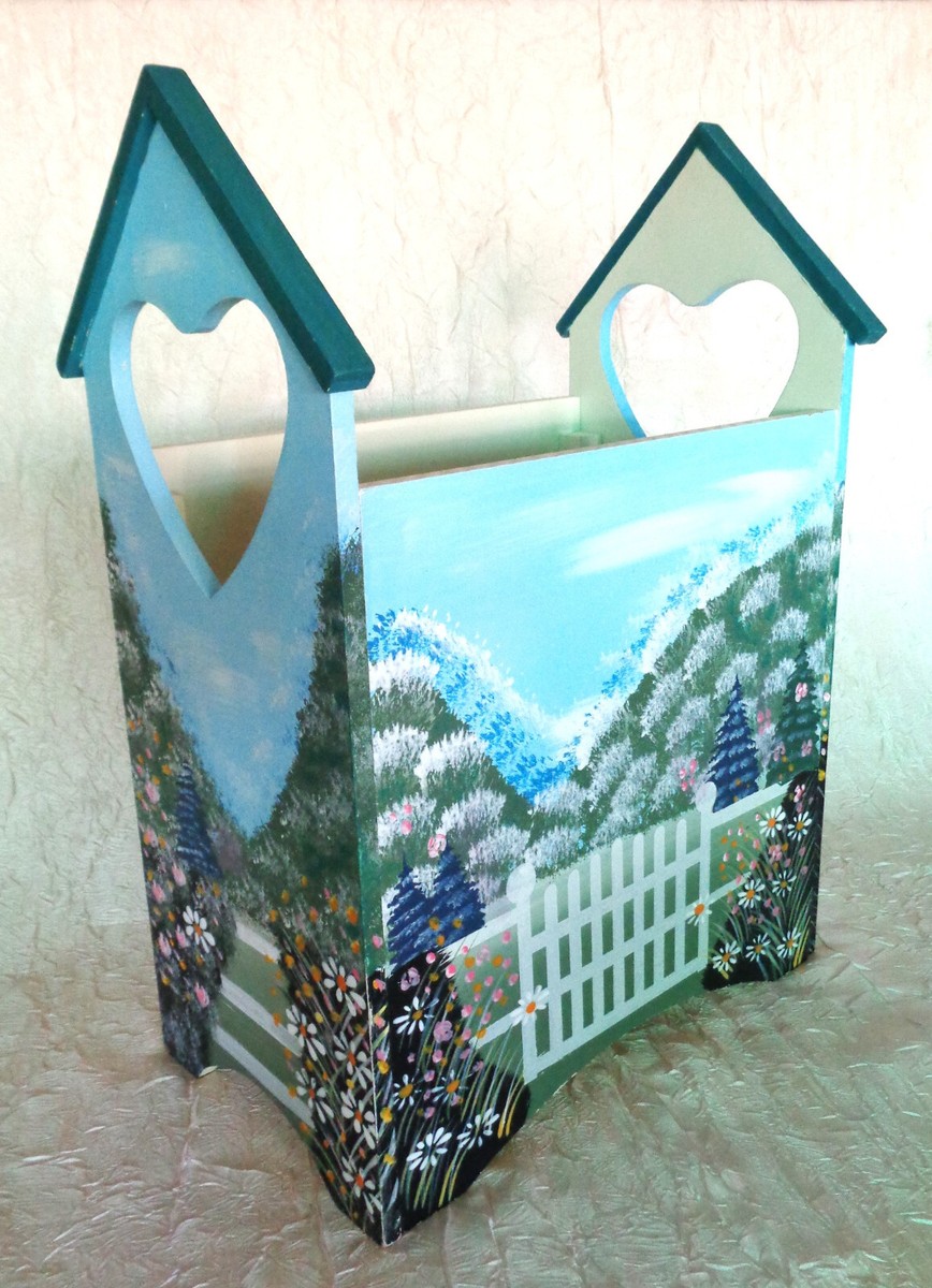 VTG Kenyield Handpainted Garden Farmhouse rustic Decor Storage