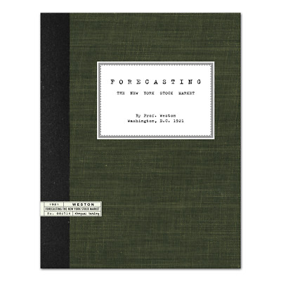 (1921) FORECASTING THE NEW YORK STOCK MARKET (USED #EB023) Prof Weston FIN ASTRO