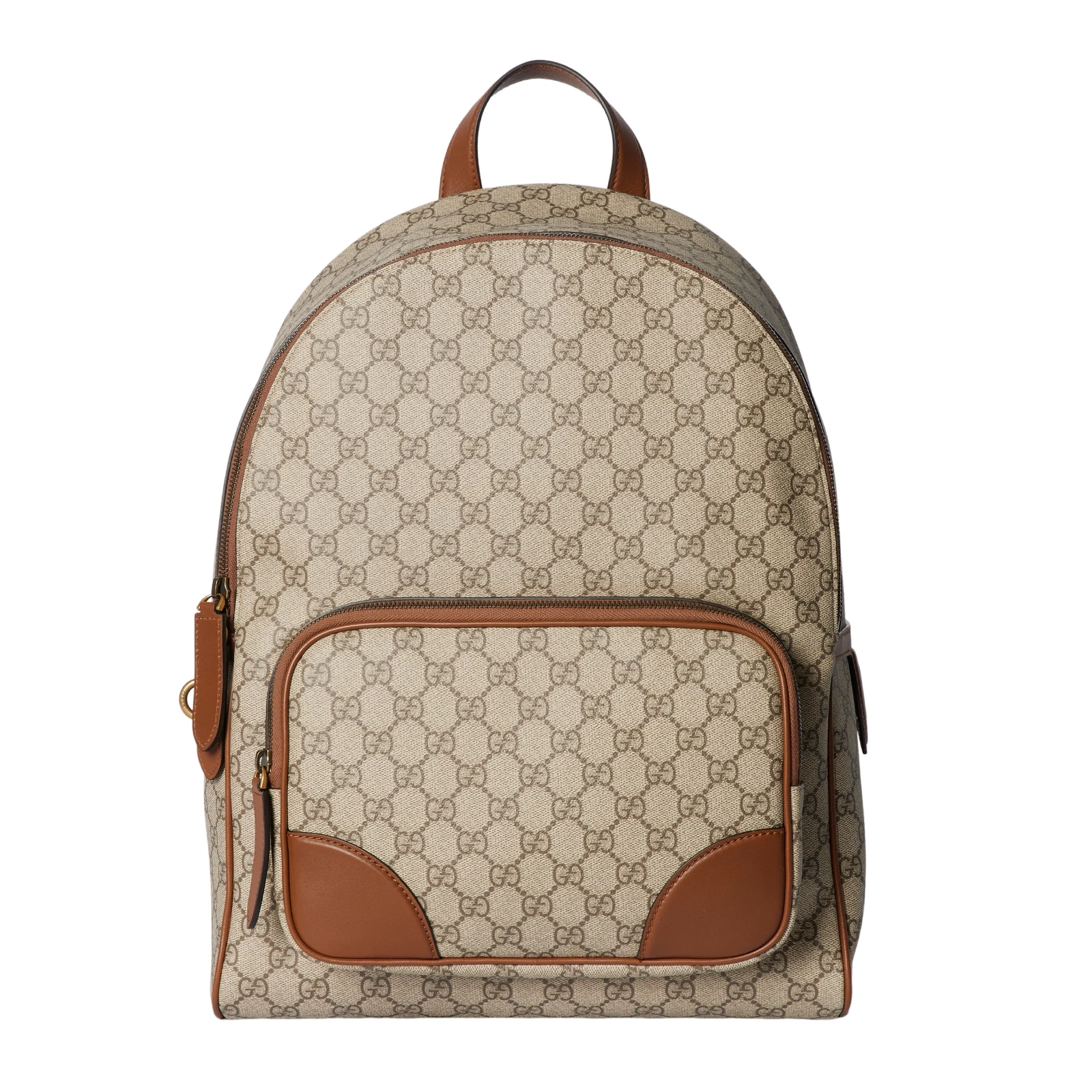 Sac à dos beige et marron foncé GUCCI GG emblème moyen neuf et authentique
