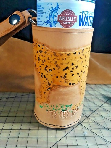 Todo Cuero ~ Funda Botella de Agua HECHA A MANO - Este precio significa que es -T O O L E D - Imagen 2 de 7