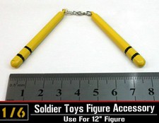 1:6 Chino Kongfu Madera Nunchuck Modelo Ajuste Figura Escena Accesorios.