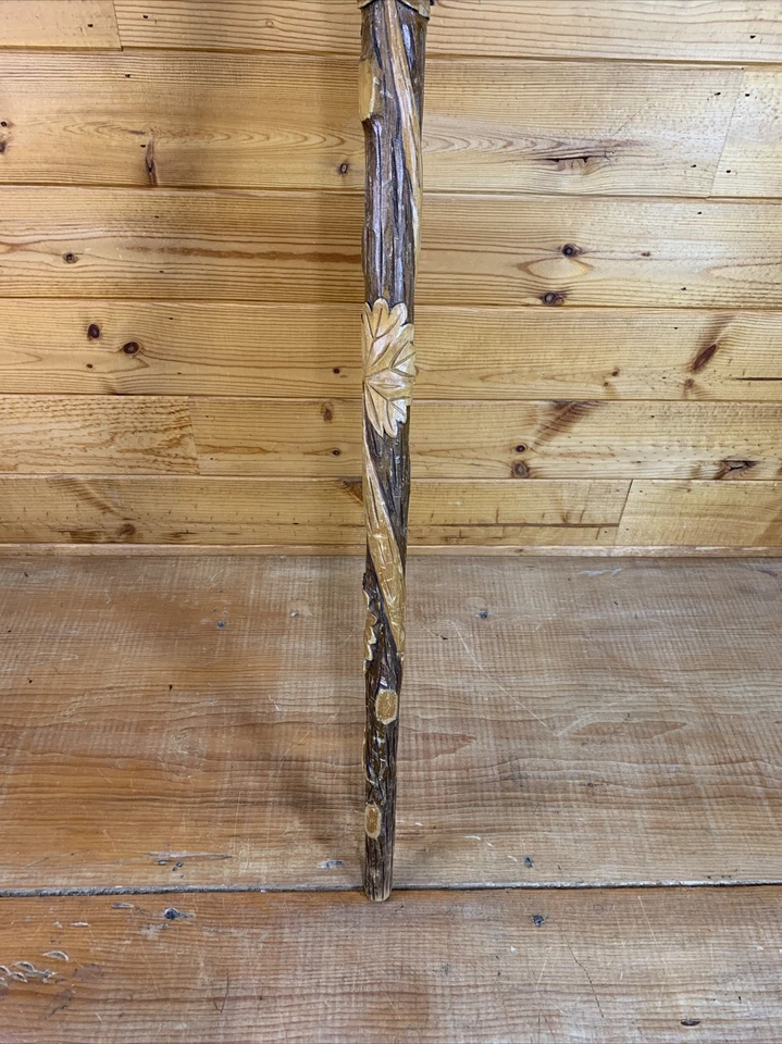Vintage 1964 Carved Wood  (one-of-a-kind) German Walking Cane Zugspitze 36-1/4” - Image 4 of 4