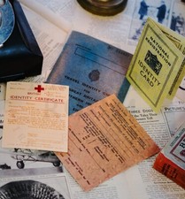 1940's-WW2-Reenactment Museum Replica TRAVEL DOCUMENT-ID CARD 4 piece set