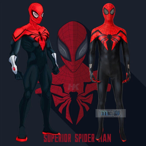 Ultimate Spiderman Jumpsuit Cosplay Spider-man Suit Adult Kids Halloween Costume - Picture 1 of 18