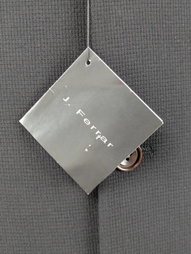 Abrigo Blazer Deportivo de Lana J. Ferrar Para Hombres 44R Negro Texturizado Chaqueta Clásica NUEVO Foto 3 de 4