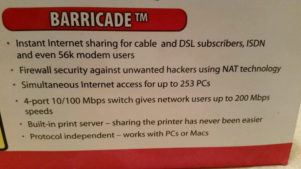 Router de banda ancha SMC Barricade 4 puertos 10/100 MBPS (CD de instalación no incluido) Foto 2 de 4