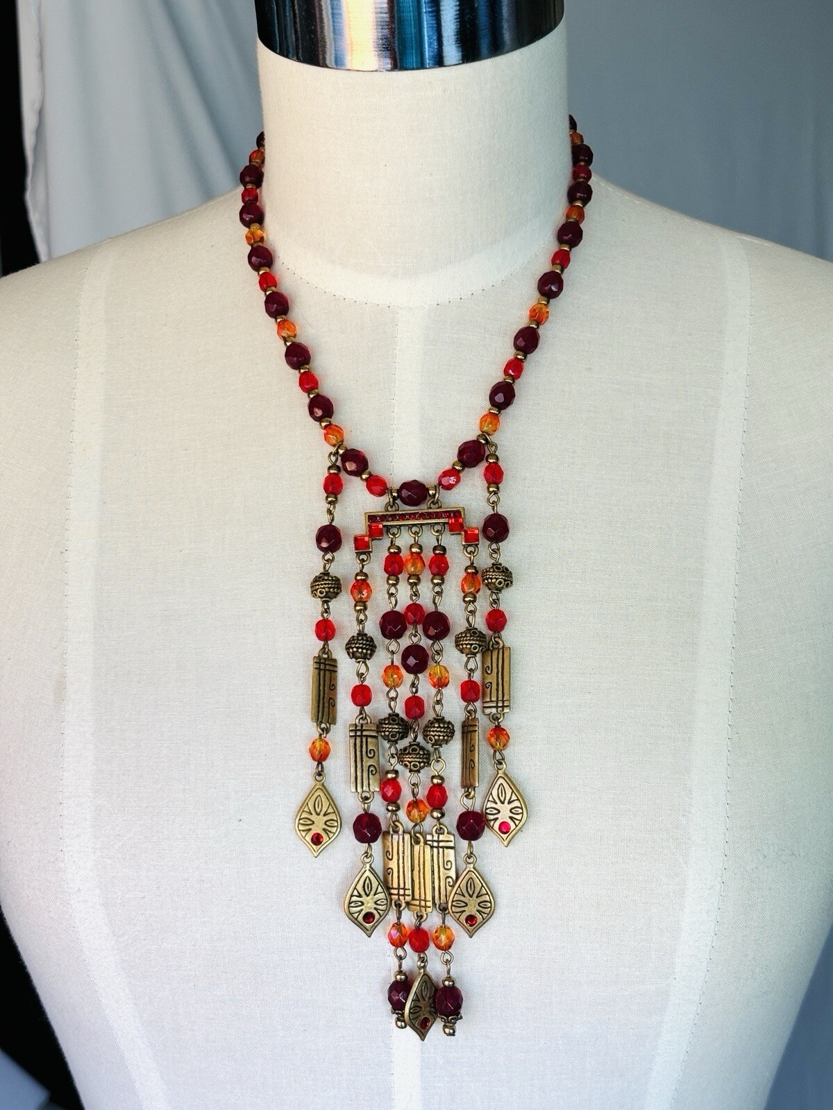 Chico's Etruscan Style Waterfall Statement Neckla… - image 1