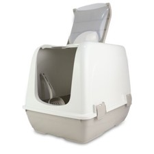 Katzenklo Katzentoilette Haubentoilette mit Schaufel Schwingtür ECO Grau