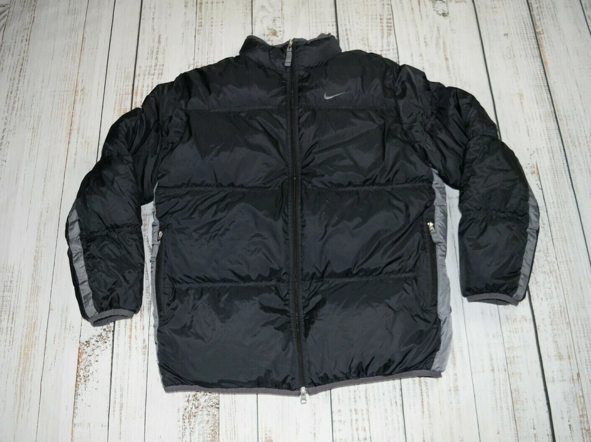 VINTAGE 00's NIKE MENS BLACK DOWN PUFFER JACKET EMBROIDERED ...