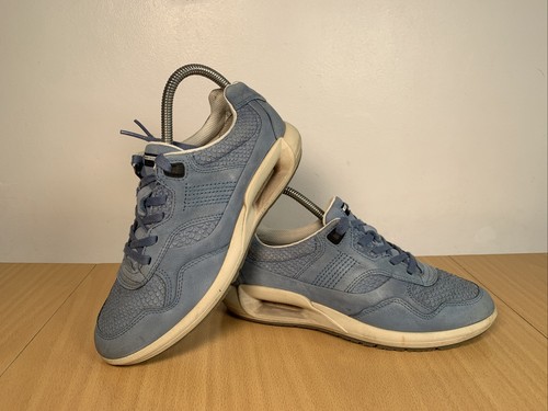 ecco grey leather trainers