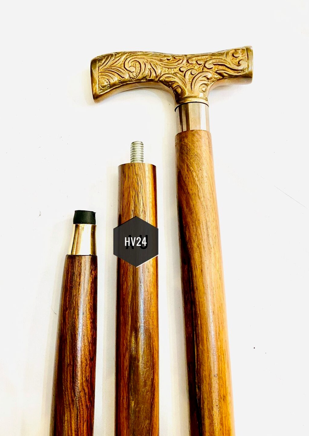 Antique Walking Stick Cane Handmade Carved Wooden Vic… Gem