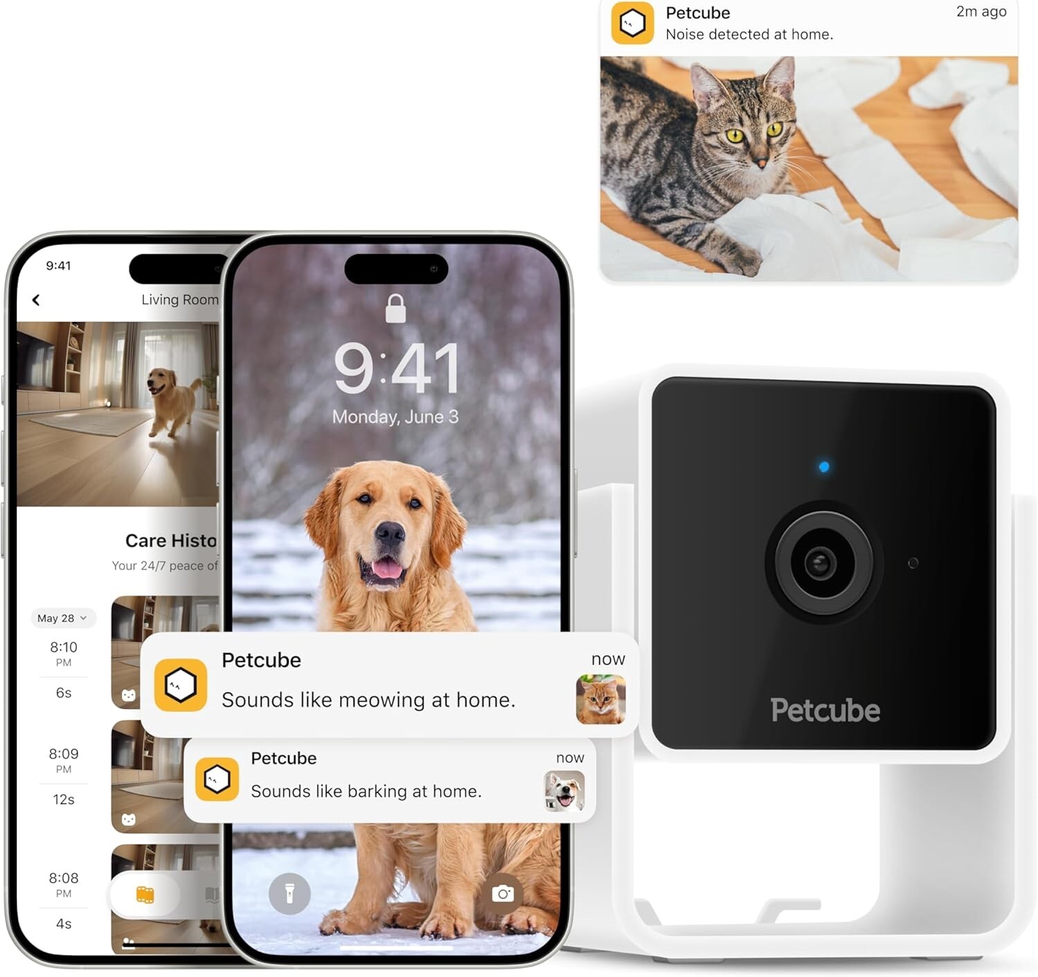 Petcube Cam Pet Monitoring Camera 1080p HD White *NEW*-image