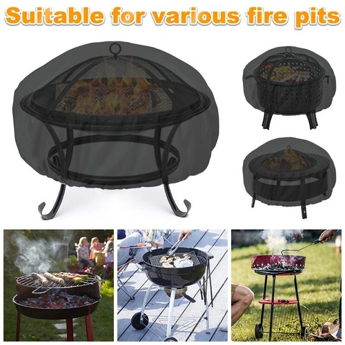 Waterproof BBQ Grill Cover Round Fire Pit Barbecue Protector Home Patio Garden - Picture 2 of 7