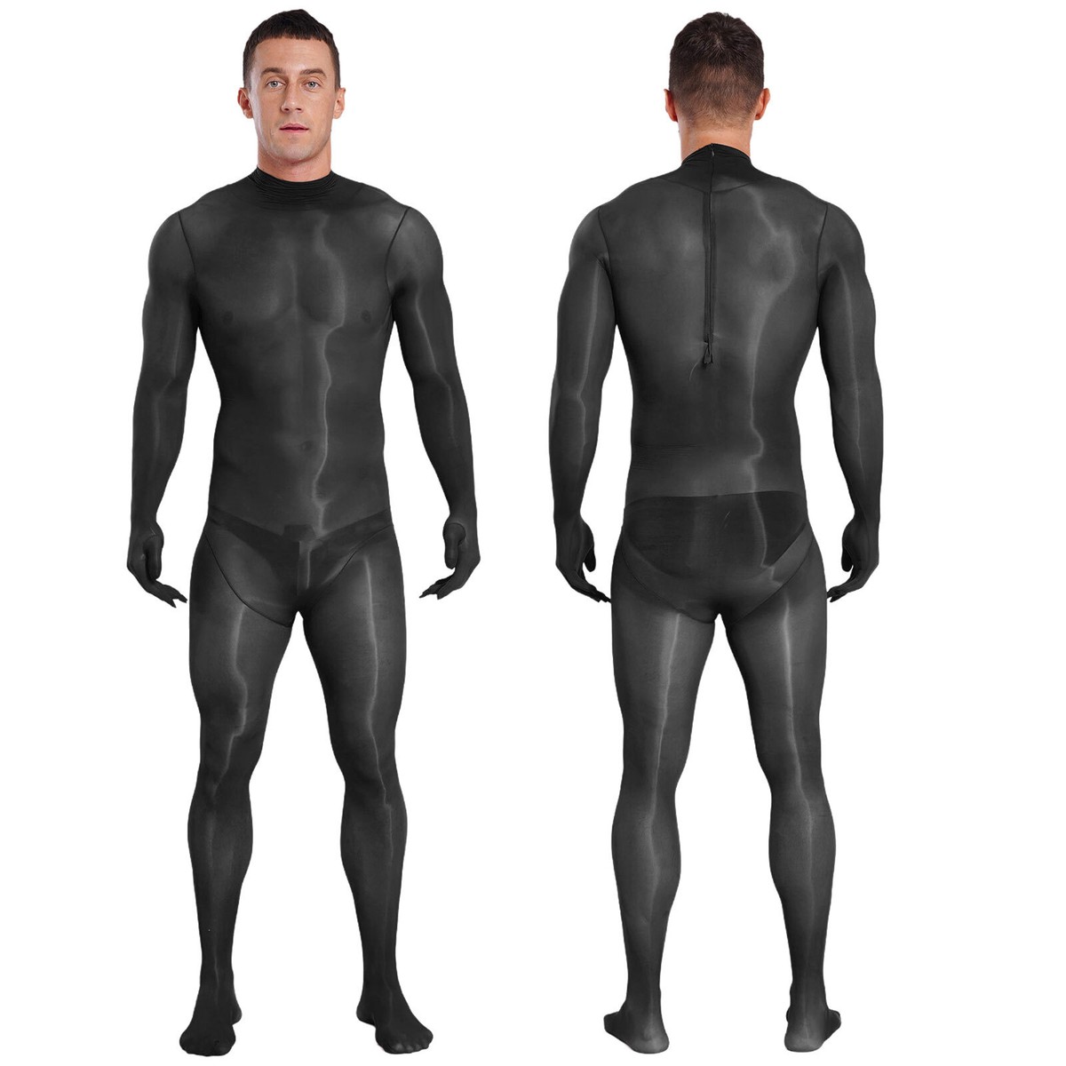 Haut Court Transparent Pour Hommes – Crop Top Résille Manches Longues – Style Pole Dance, Festival, Soirée