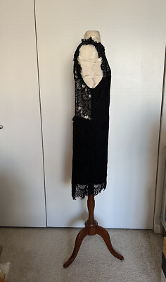 New Free People Intimately Daydream Bodycon Slip Black Lace Dress SZ M |  eBay
