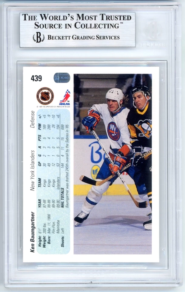 POP 1 Ken Baumgartner RC BGS 9+: 1990-91 UD '91-92 Hologram Back Gisto POP 2 - Image 2 of 4