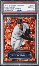 2024 BOWMAN SAPPHIRE EDITION SAPPHIRE SELECTIONS ORANGE PAUL SKENES 23/25 PSA 10