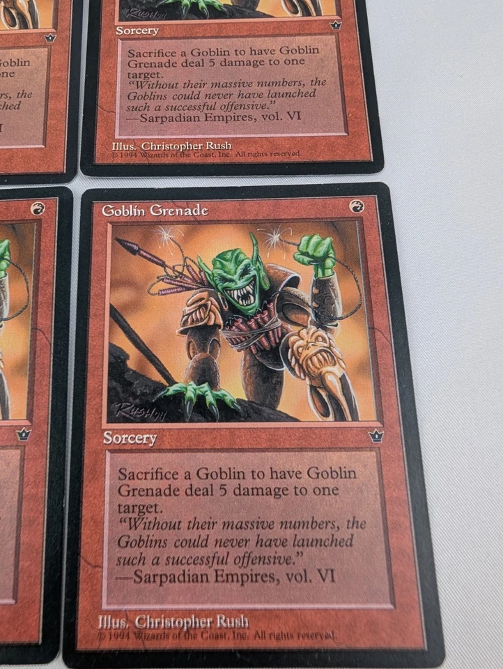 x4 MTG Goblin Grenade LP Fallen Empires Magic the Gathering 1994 94 Rush - Image 4 of 4