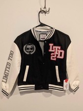 Limited Too Black  White Varsity Jacket Size M 10 NWT